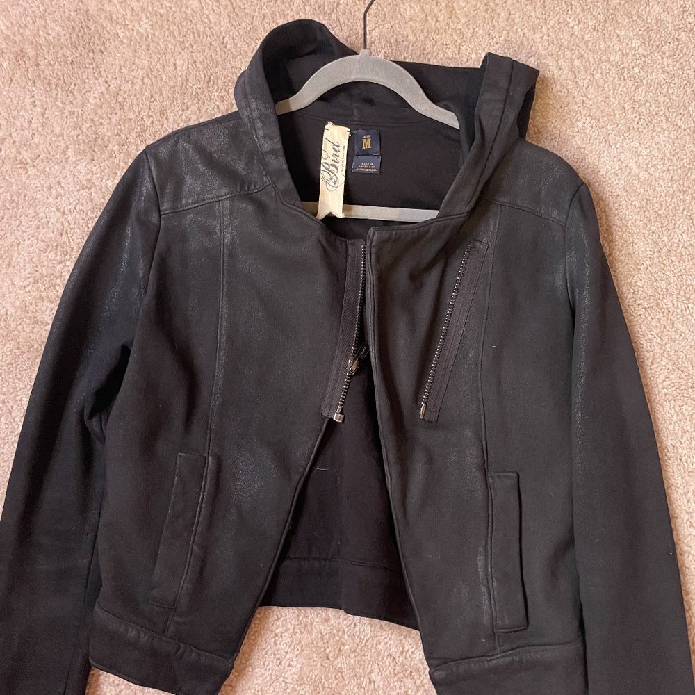 Bird by Juicy Couture Metallic Dark Grey Sweat Jacket Size M